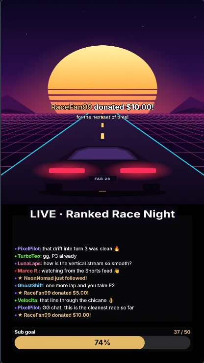…and as a 9:16 stream for TikTok LIVE